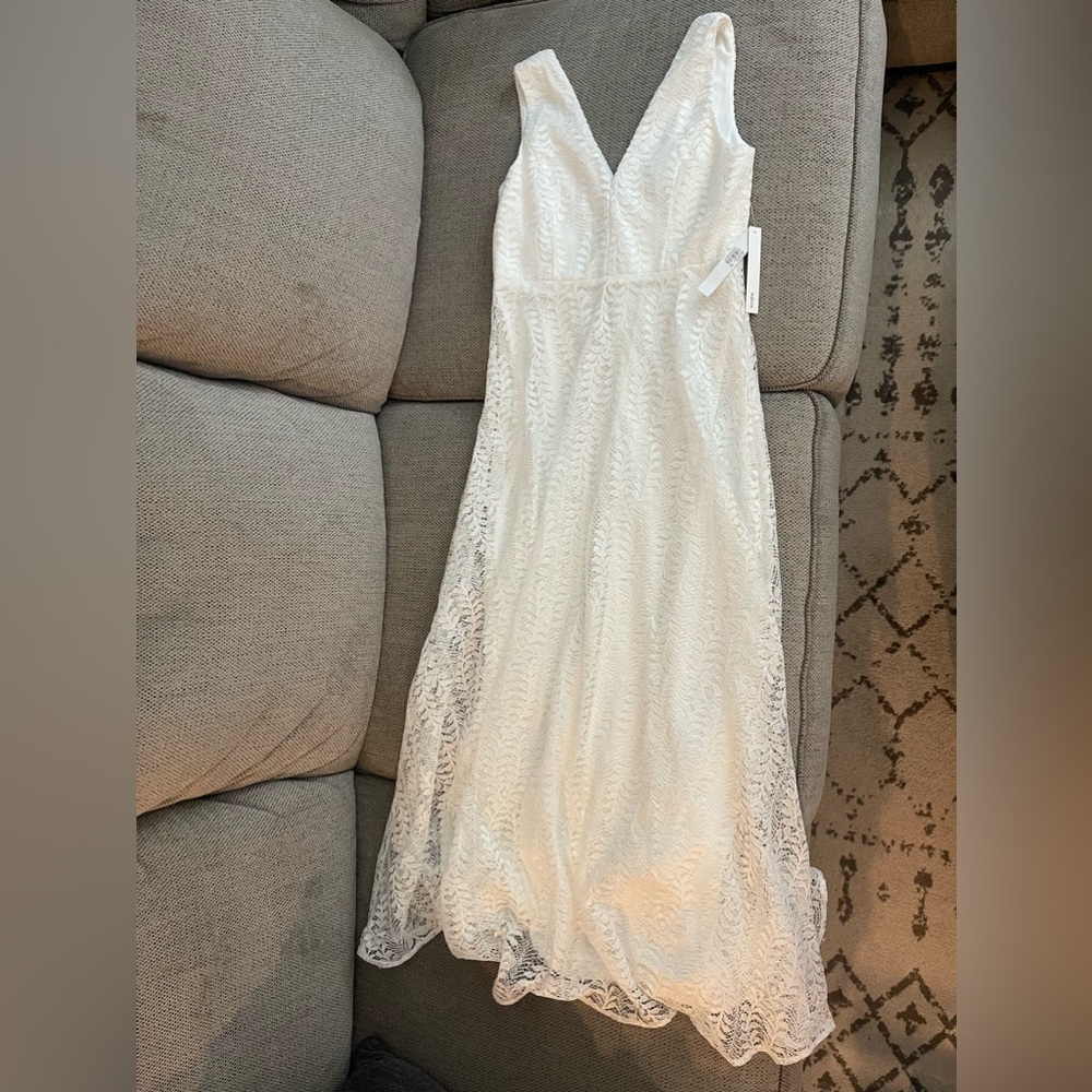 NWT Aqua White Lace Long Dress